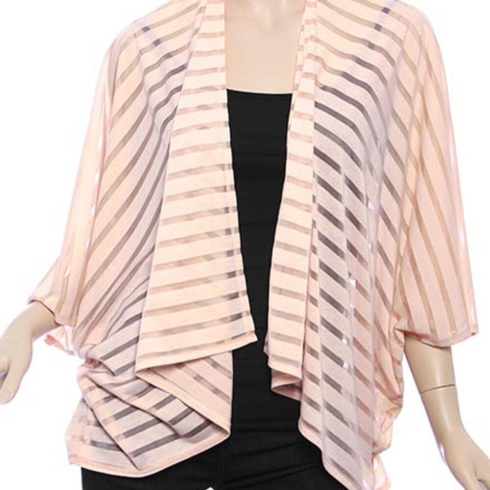 Pink Jersey Striped Bolero